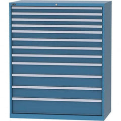 LISTA - 12 Drawer, 216 Compartment Bright Blue Steel Modular Storage Cabinet - Benchmark Tooling