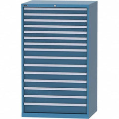 LISTA - 15 Drawer, 84 Compartment Bright Blue Steel Modular Storage Cabinet - Benchmark Tooling