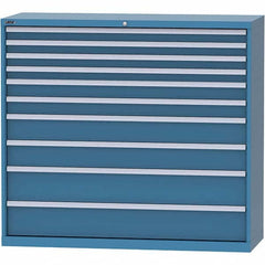 LISTA - 10 Drawer, 84 Compartment Bright Blue Steel Modular Storage Cabinet - Benchmark Tooling