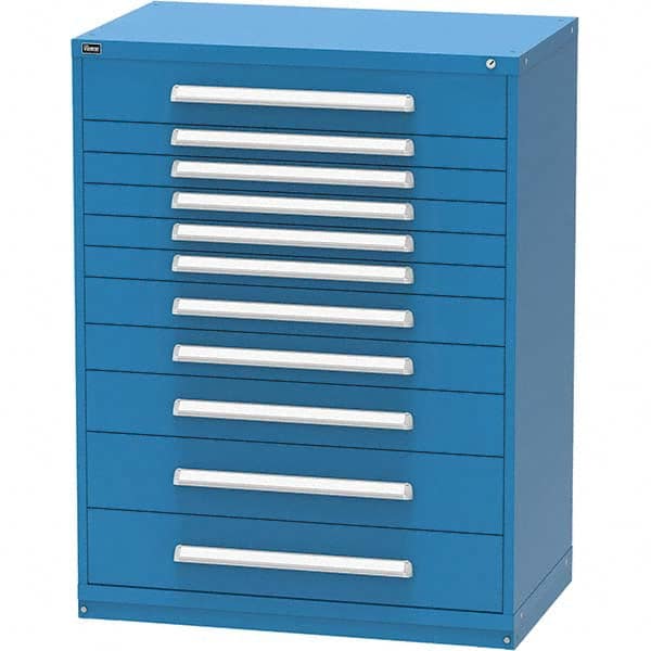 Vidmar - 11 Drawer, 45 Compartment Bright Blue Steel Modular Storage Cabinet - Benchmark Tooling