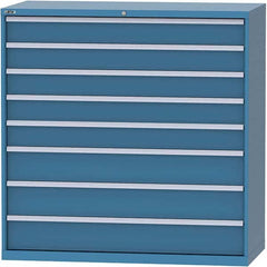 LISTA - 8 Drawer, 84 Compartment Bright Blue Steel Modular Storage Cabinet - Benchmark Tooling