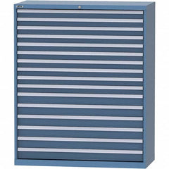 LISTA - 16 Drawer, 99 Compartment Bright Blue Steel Modular Storage Cabinet - Benchmark Tooling