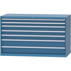 LISTA - 7 Drawer, 84 Compartment Red Steel Modular Storage Cabinet - Benchmark Tooling