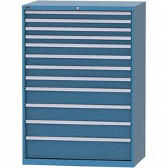LISTA - 12 Drawer, 99 Compartment Bright Blue Steel Modular Storage Cabinet - Benchmark Tooling