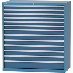LISTA - 13 Drawer, 159 Compartment Bright Blue Steel Modular Storage Cabinet - Benchmark Tooling