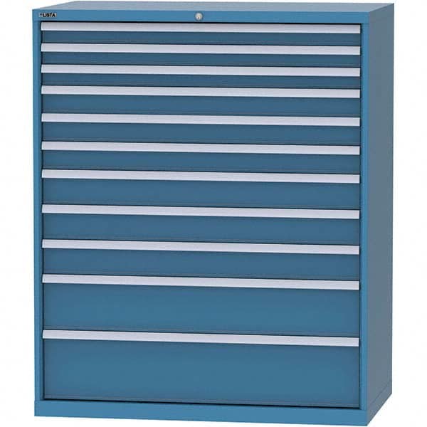 LISTA - 11 Drawer, 216 Compartment Bright Blue Steel Modular Storage Cabinet - Benchmark Tooling