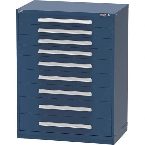 Vidmar - 9 Drawer Bright Blue Steel Modular Storage Cabinet - Benchmark Tooling