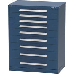 Vidmar - 9 Drawer Bright Blue Steel Modular Storage Cabinet - Benchmark Tooling