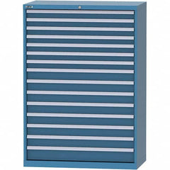 LISTA - 15 Drawer, 84 Compartment Bright Blue Steel Modular Storage Cabinet - Benchmark Tooling