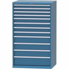 LISTA - 12 Drawer, 84 Compartment Bright Blue Steel Modular Storage Cabinet - Benchmark Tooling