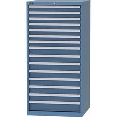 LISTA - 15 Drawer, 124 Compartment Bright Blue Steel Modular Storage Cabinet - Benchmark Tooling