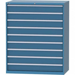 LISTA - 9 Drawer, 216 Compartment Bright Blue Steel Modular Storage Cabinet - Benchmark Tooling