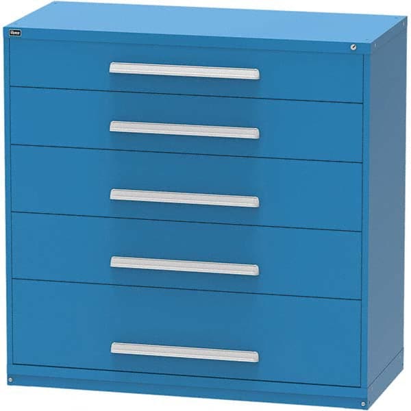 Vidmar - 5 Drawer, 45 Compartment Bright Blue Steel Modular Storage Cabinet - Benchmark Tooling
