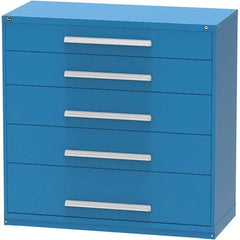 Vidmar - 5 Drawer, 45 Compartment Bright Blue Steel Modular Storage Cabinet - Benchmark Tooling