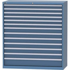 LISTA - 13 Drawer, 99 Compartment Bright Blue Steel Modular Storage Cabinet - Benchmark Tooling
