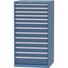 LISTA - 13 Drawer, 45 Compartment Bright Blue Steel Modular Storage Cabinet - Benchmark Tooling