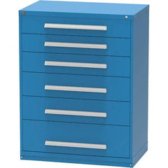Vidmar - 6 Drawer, 45 Compartment Bright Blue Steel Modular Storage Cabinet - Benchmark Tooling