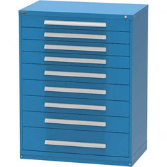 Vidmar - 9 Drawer, 45 Compartment Bright Blue Steel Modular Storage Cabinet - Benchmark Tooling