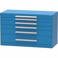 Vidmar - 6 Drawer, 45 Compartment Bright Blue Steel Modular Storage Cabinet - Benchmark Tooling