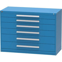 Vidmar - 6 Drawer, 45 Compartment Bright Blue Steel Modular Storage Cabinet - Benchmark Tooling