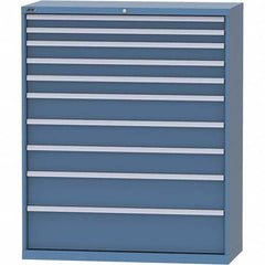LISTA - 10 Drawer, 99 Compartment Bright Blue Steel Modular Storage Cabinet - Benchmark Tooling