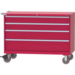 LISTA - 4 Drawer, 84 Compartment Red Steel Modular Storage Cabinet - Benchmark Tooling