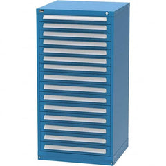 Vidmar - 15 Drawer Bright Blue Steel Modular Storage Cabinet - Benchmark Tooling