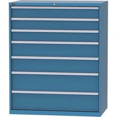 LISTA - 7 Drawer, 159 Compartment Bright Blue Steel Modular Storage Cabinet - Benchmark Tooling