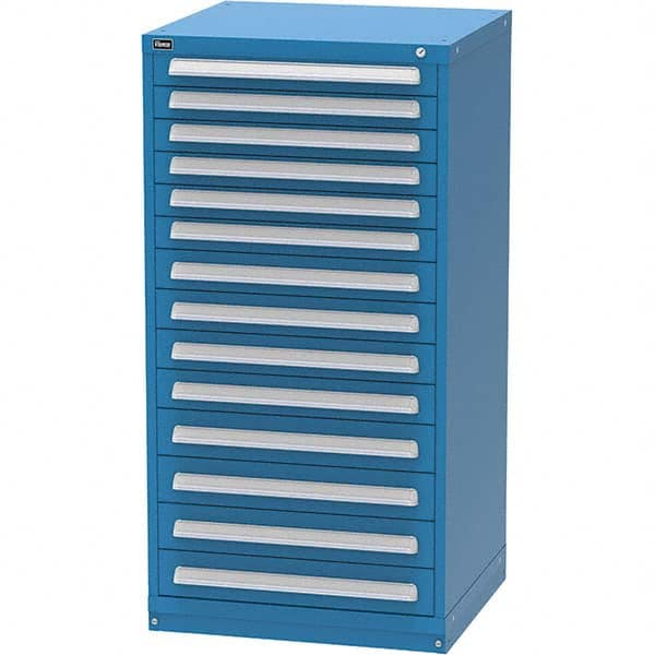 Vidmar - 14 Drawer Bright Blue Steel Modular Storage Cabinet - Benchmark Tooling