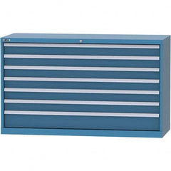 LISTA - 7 Drawer, 84 Compartment Bright Blue Steel Modular Storage Cabinet - Benchmark Tooling