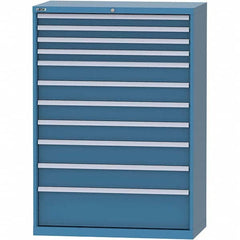 LISTA - 11 Drawer, 84 Compartment Bright Blue Steel Modular Storage Cabinet - Benchmark Tooling