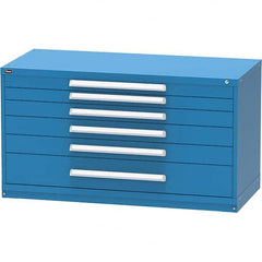 Vidmar - 6 Drawer, 45 Compartment Bright Blue Steel Modular Storage Cabinet - Benchmark Tooling