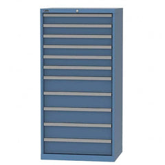 LISTA - 11 Drawer, 93 Compartment Bright Blue Steel Modular Storage Cabinet - Benchmark Tooling