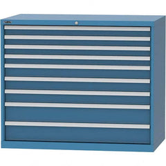 LISTA - 9 Drawer, 99 Compartment Bright Blue Steel Modular Storage Cabinet - Benchmark Tooling