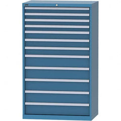 LISTA - 12 Drawer, 84 Compartment Bright Blue Steel Modular Storage Cabinet - Benchmark Tooling