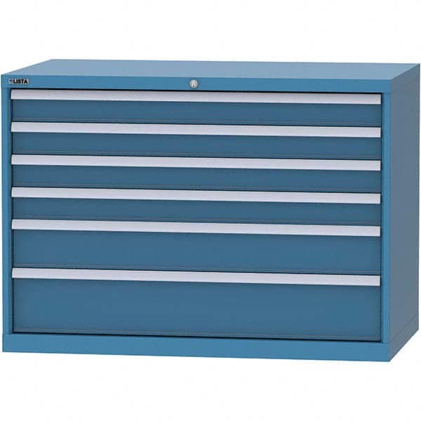LISTA - 6 Drawer, 99 Compartment Red Steel Modular Storage Cabinet - Benchmark Tooling