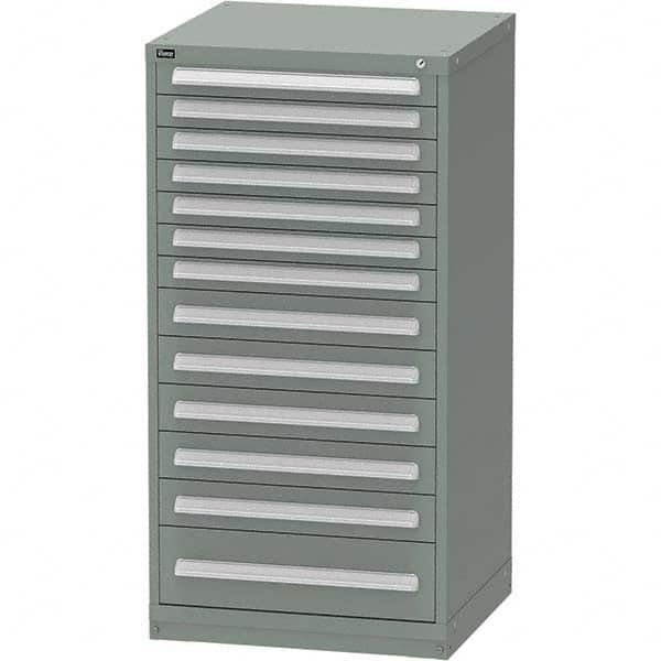 Vidmar - 13 Drawer, 45 Compartment Vidmar Green Steel Modular Storage Cabinet - Benchmark Tooling