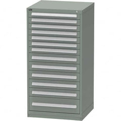 Vidmar - 13 Drawer, 45 Compartment Vidmar Green Steel Modular Storage Cabinet - Benchmark Tooling