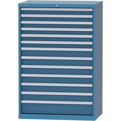 LISTA - 13 Drawer, 84 Compartment Bright Blue Steel Modular Storage Cabinet - Benchmark Tooling