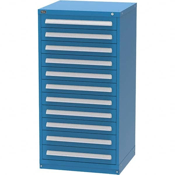 Vidmar - 11 Drawer Bright Blue Steel Modular Storage Cabinet - Benchmark Tooling