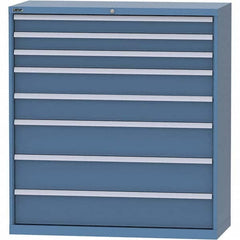 LISTA - 8 Drawer, 99 Compartment Bright Blue Steel Modular Storage Cabinet - Benchmark Tooling