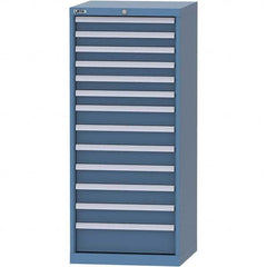 LISTA - 13 Drawer, 84 Compartment Bright Blue Steel Modular Storage Cabinet - Benchmark Tooling