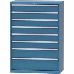 LISTA - 8 Drawer, 84 Compartment Bright Blue Steel Modular Storage Cabinet - Benchmark Tooling