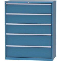 LISTA - 5 Drawer, 159 Compartment Bright Blue Steel Modular Storage Cabinet - Benchmark Tooling