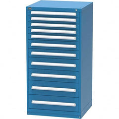 Vidmar - 11 Drawer, 45 Compartment Bright Blue Steel Modular Storage Cabinet - Benchmark Tooling
