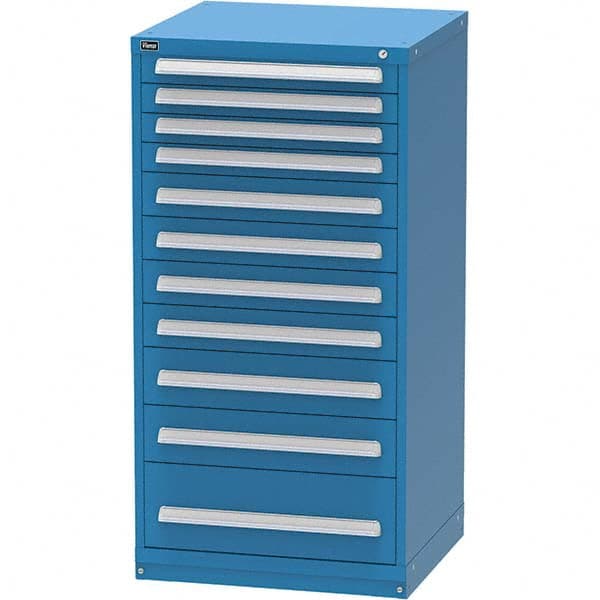 Vidmar - 11 Drawer, 60 Compartment Bright Blue Steel Modular Storage Cabinet - Benchmark Tooling