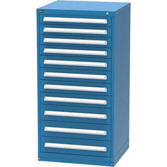 Vidmar - 11 Drawer, 124 Compartment Bright Blue Steel Modular Storage Cabinet - Benchmark Tooling