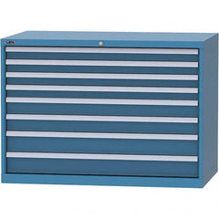 LISTA - 8 Drawer, 99 Compartment Bright Blue Steel Modular Storage Cabinet - Benchmark Tooling