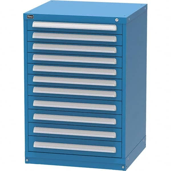 Vidmar - 11 Drawer, 344 Compartment Bright Blue Steel Modular Storage Cabinet - Benchmark Tooling