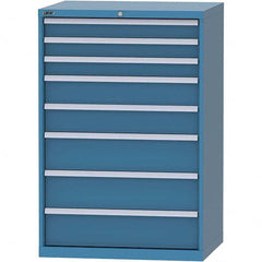 LISTA - 8 Drawer, 84 Compartment Bright Blue Steel Modular Storage Cabinet - Benchmark Tooling